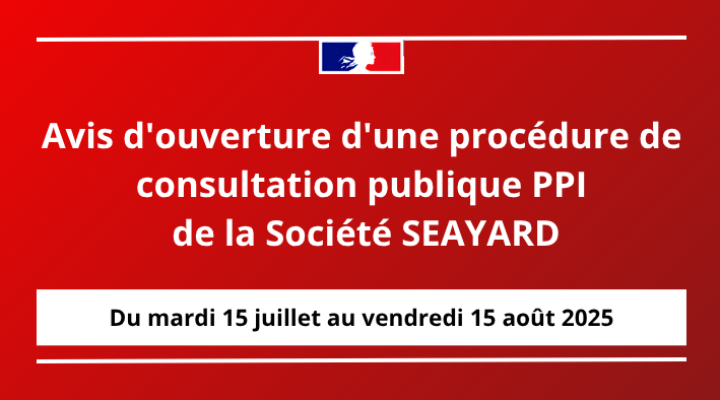 Avis d'ouverture d'une procédure de consultation publique PPI