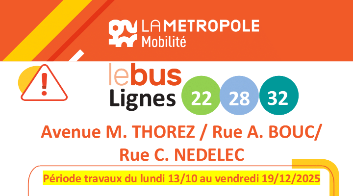 INFO BUS : PERTURBATION DES LIGNES 2, 22, 28 ET 32