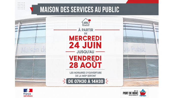 Horaires d'été - Maison des Services au Public