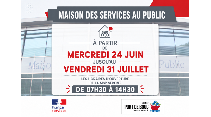Horaires d'été - Maison des Services au Public