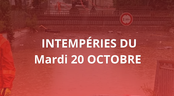 INTEMPERIES DU MARDI 20 OCTOBRE 2026