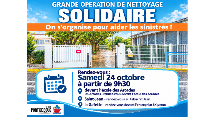 GRANDE OPÉRATION DE NETTOYAGE SOLIDAIRE